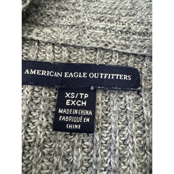 American Eagle Womens XS Professor Academia Button Down Knit Cardigan Collegiate - Picture 3 of 8